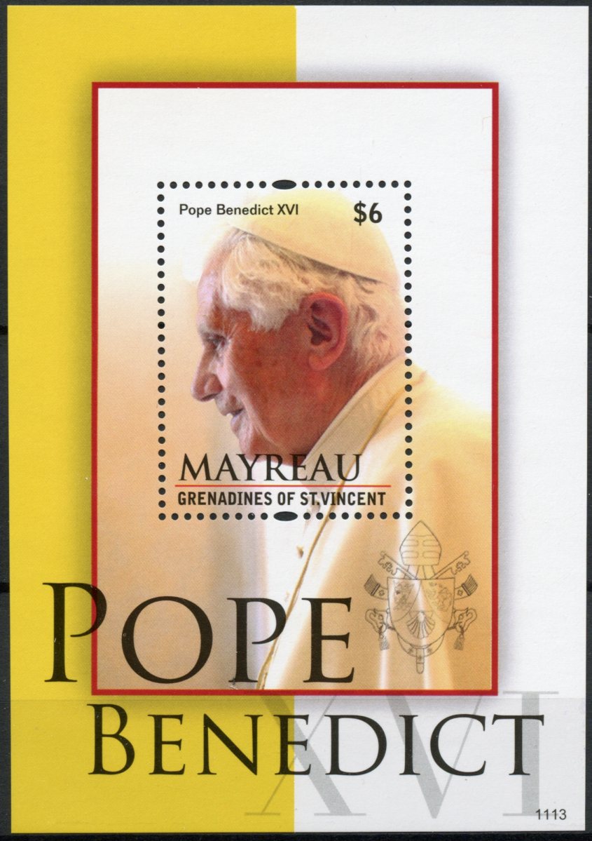 Mayreau Grenadines St Vincent 2011 MNH Pope Benedict XVI 1v S/S Popes Stamps
