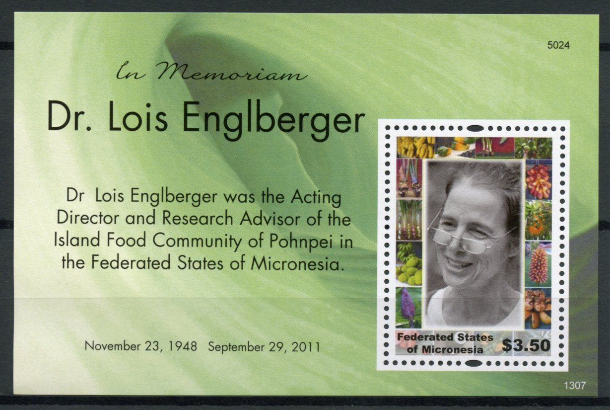 Micronesia 2013 MNH Dr Lois Englberger In Memoriam 1v S/S Pohnpei Island Food