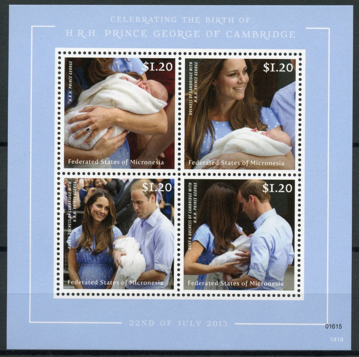 Micronesia 2014 MNH Birth HRH Prince George 4v M/S Royal Baby William Kate