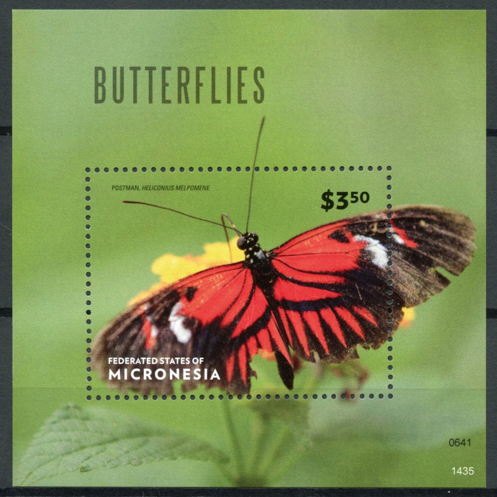 Micronesia 2014 MNH Butterflies 1v S/S II Insects Postman Butterfly Heliconius