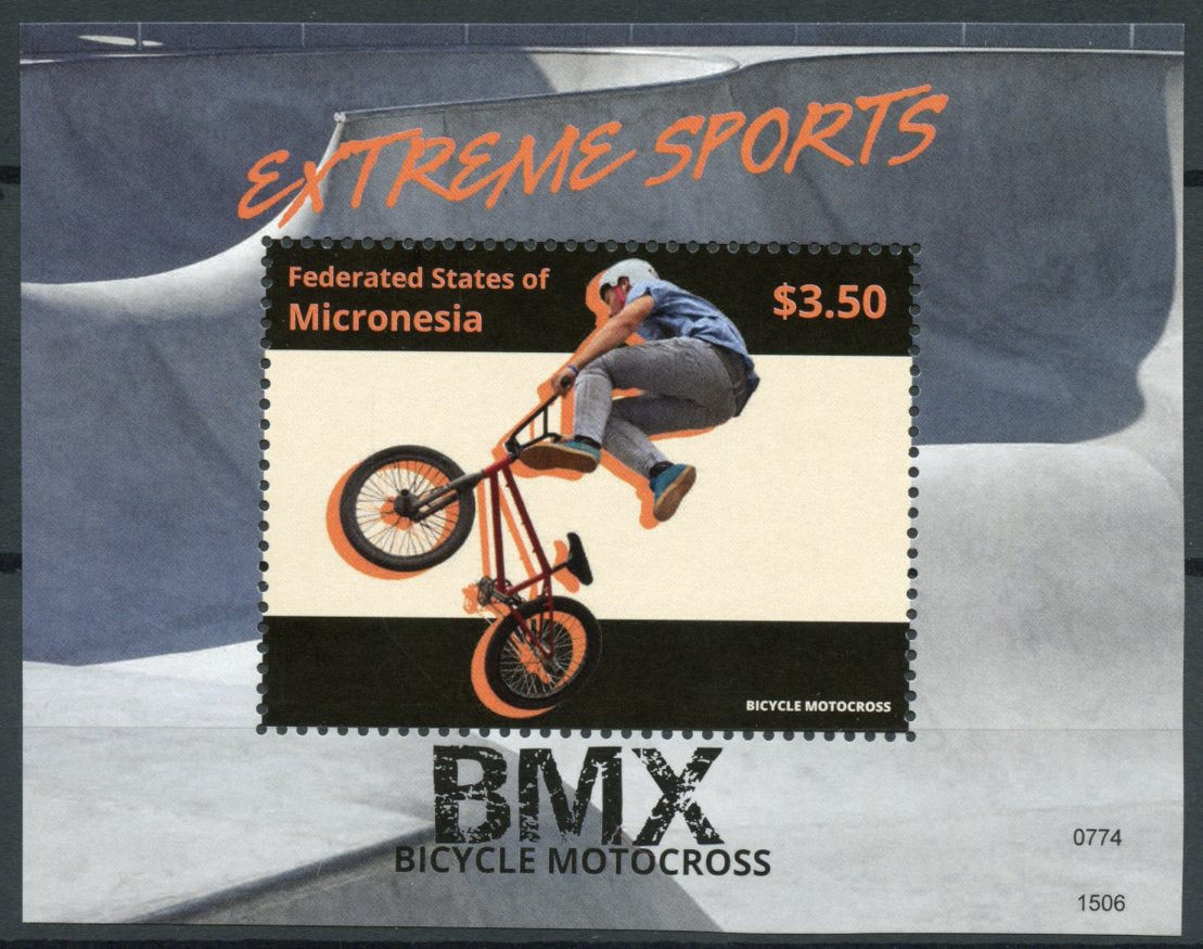 Micronesia 2015 MNH Extreme Sports Stamps BMX Bicycle Motocross Bicycles 1v S/S