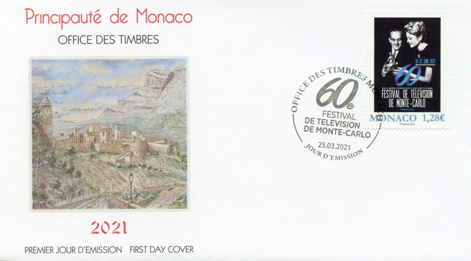 Monaco 2021 FDC TV Stamps 60th Monte-Carlo Television Festival 1v Set
