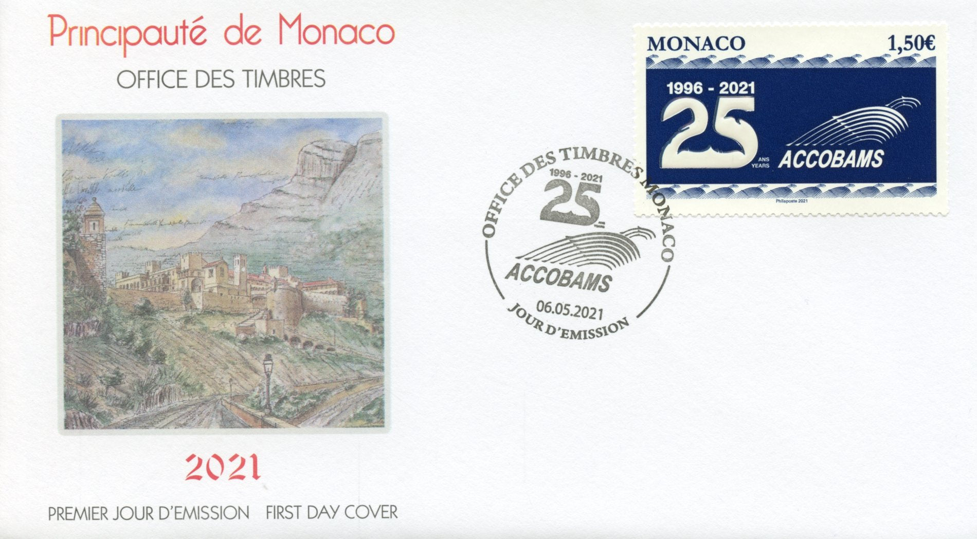 Monaco Organizations Stamps 2021 FDC ACCOBAMS 25th Anniv Whales Cetaceans 1v Set