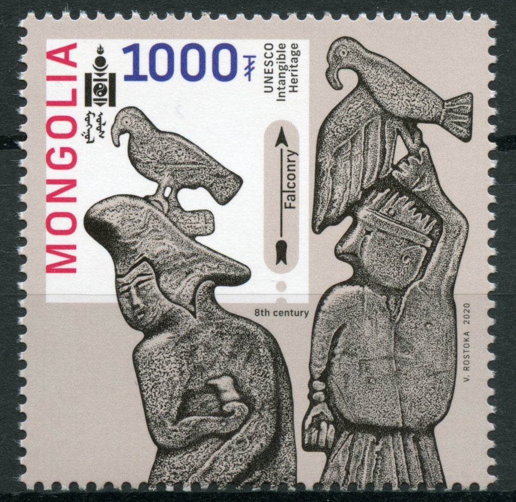 Mongolia 2020 MNH UNESCO Stamps Intangible Heritage Falconry JIS Slovakia 1v Set