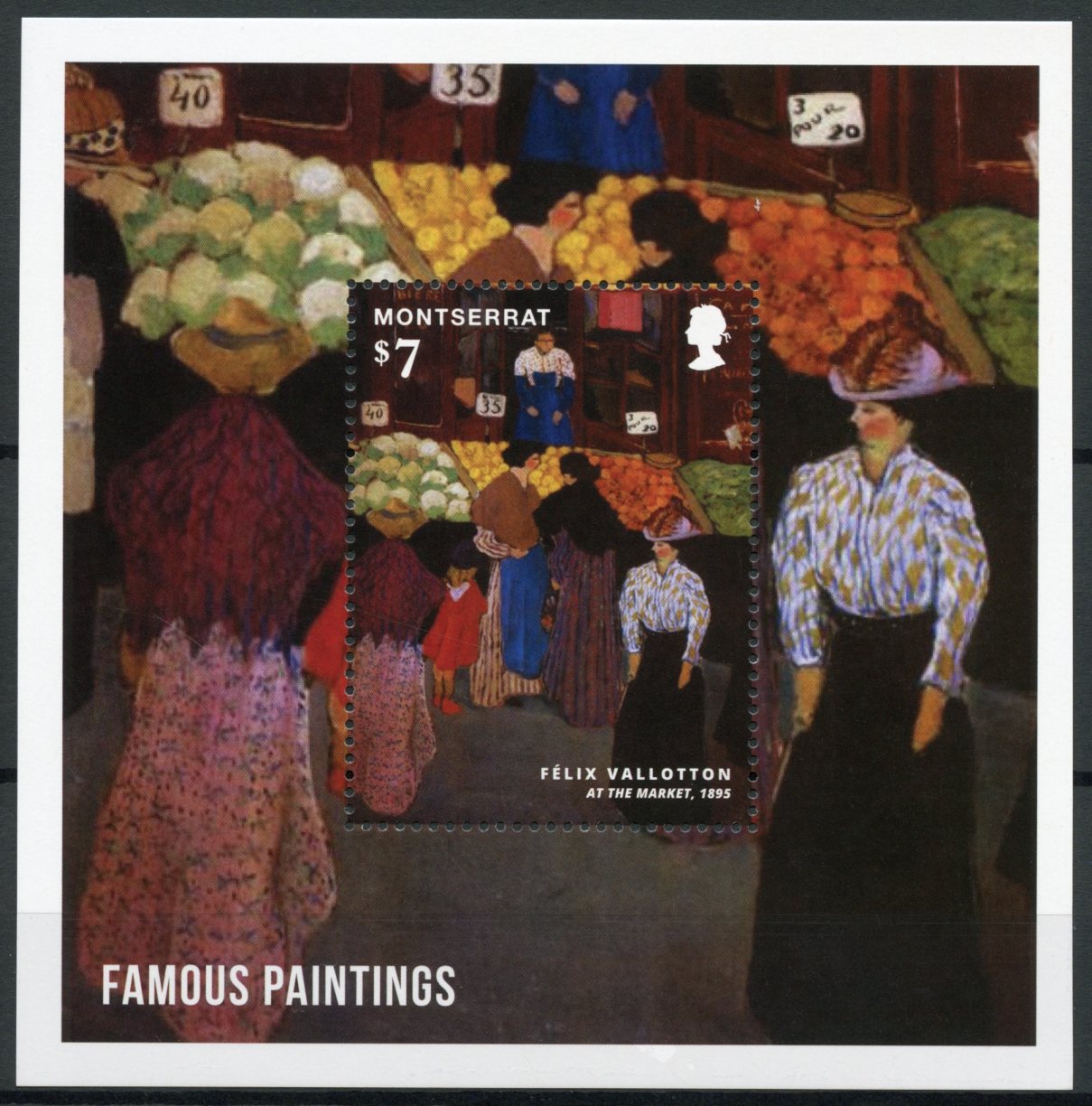 Montserrat 2014 MNH Art Stamps Famous Paintings Felix Vallotton Market 1v S/S