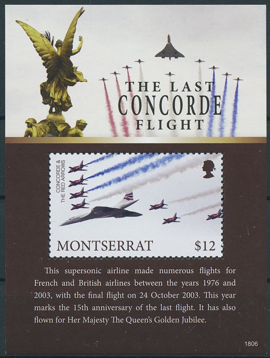 Montserrat 2018 MNH Aviation Stamps Concorde Last Flight Red Arrows 1v S/S
