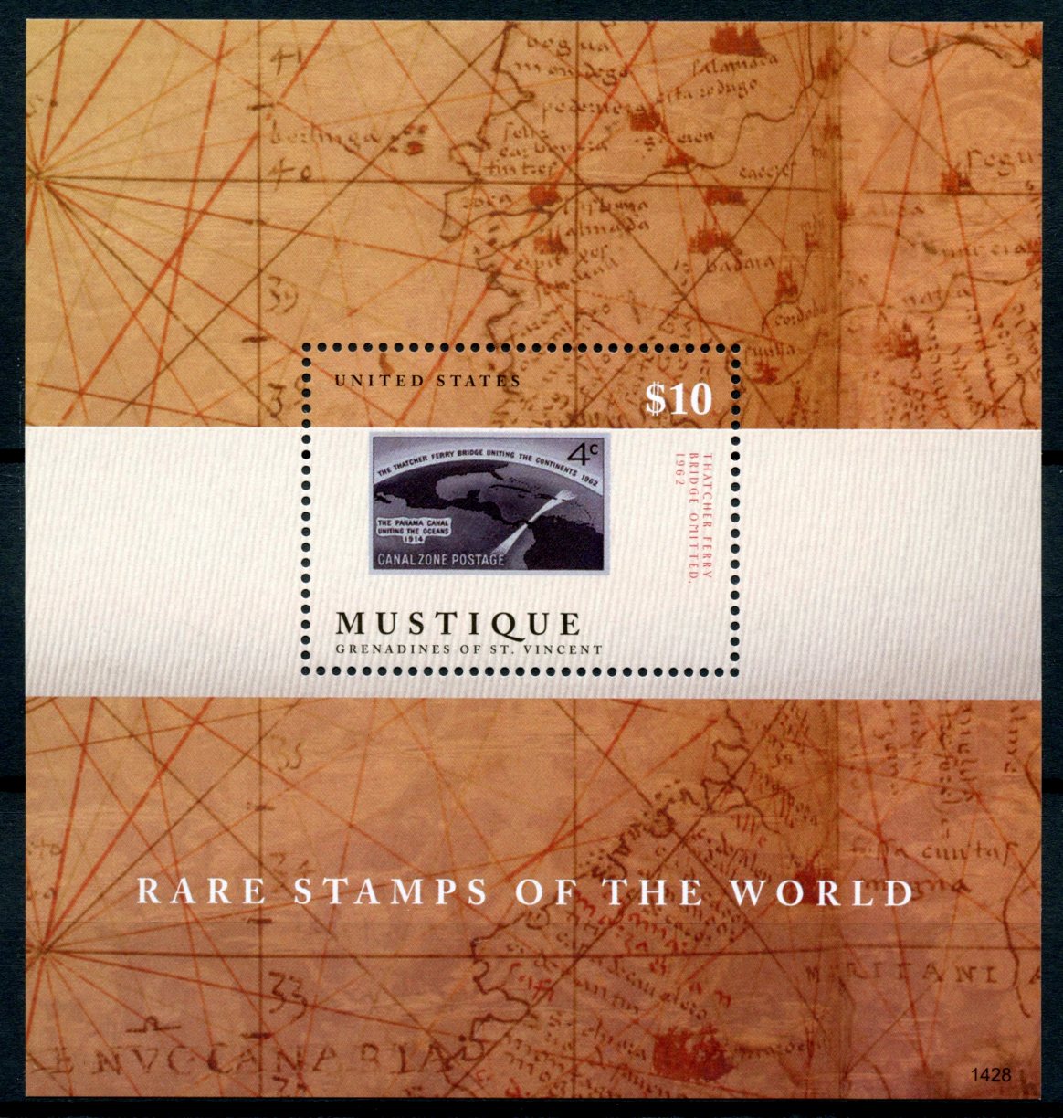 Mustique Grenadines Vincent 2014 MNH Rare Stamps World 1v S/S US Thatcher Ferry