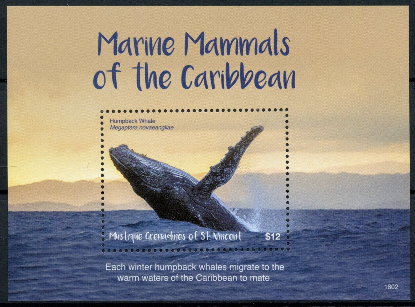 Mustique Gren St Vincent 2018 MNH Marine Mammals Stamps Humpback Whales 1v S/S