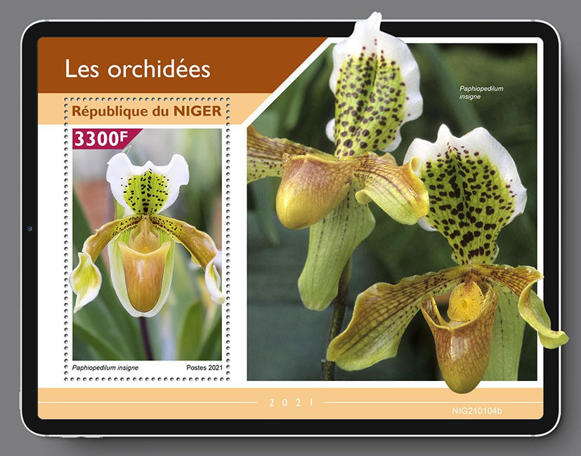 Niger 2021 MNH Orchids Stamps Flowers Paphiopedilum Orchid Nature 1v S/S