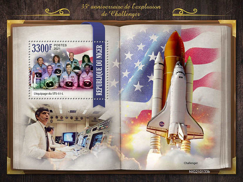 Niger 2021 MNH Space Stamps Challenger Shuttle Explosion 35th Anniv 1v S/S