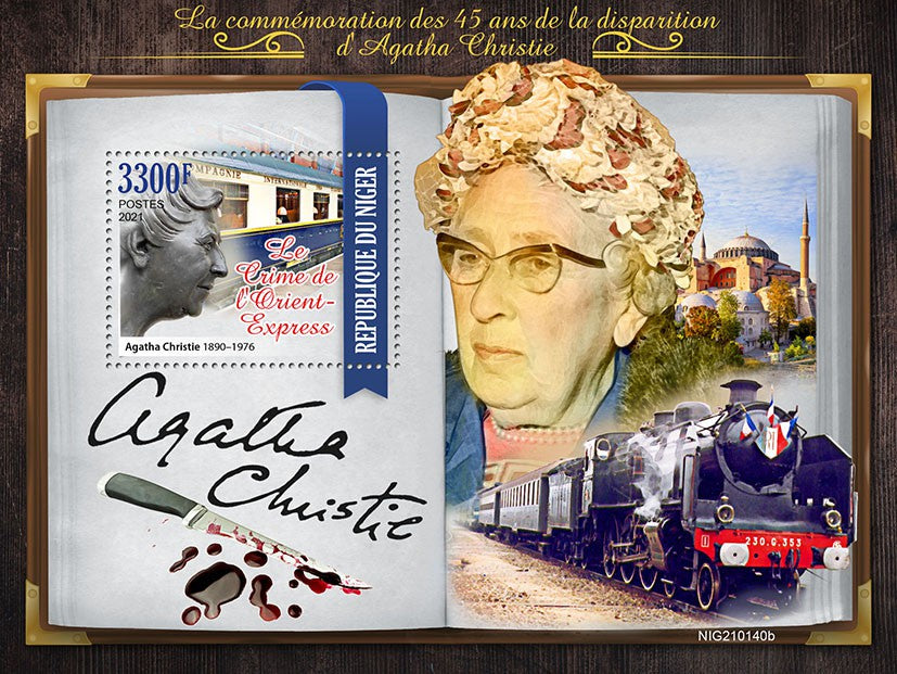 Niger 2021 MNH Writers Stamps Agatha Christie Murder on Orient Express Trains 1v S/S