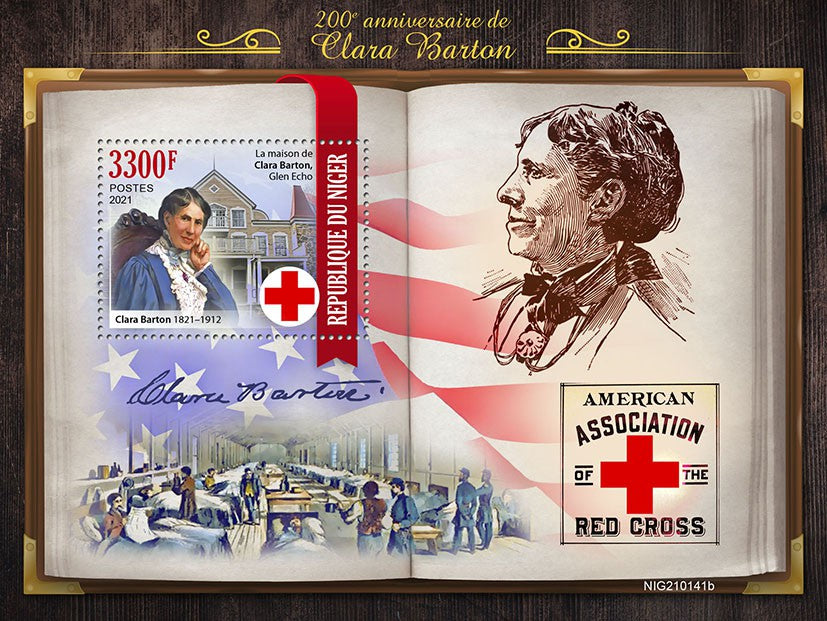 Niger 2021 MNH Medical Stamps Clara Barton 200th Birth Anniv Red Cross 1v S/S