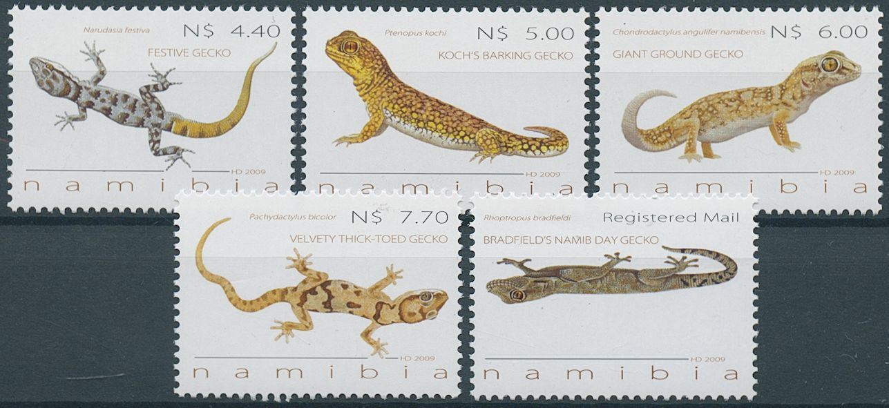 Namibia 2009 MNH Reptiles Stamps Geckos Festive Gecko Lizards 5v Set