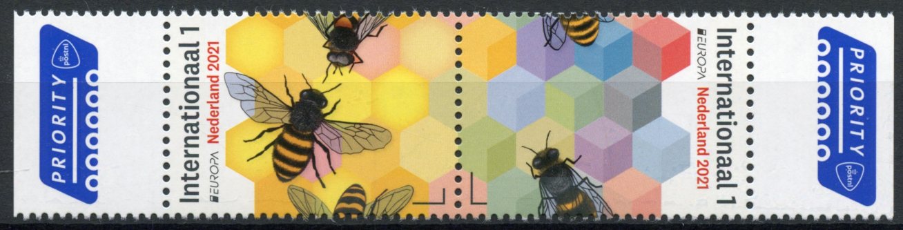 Netherlands Europa Stamps 2021 MNH Endangered Natl Wildlife Bees 2v Set