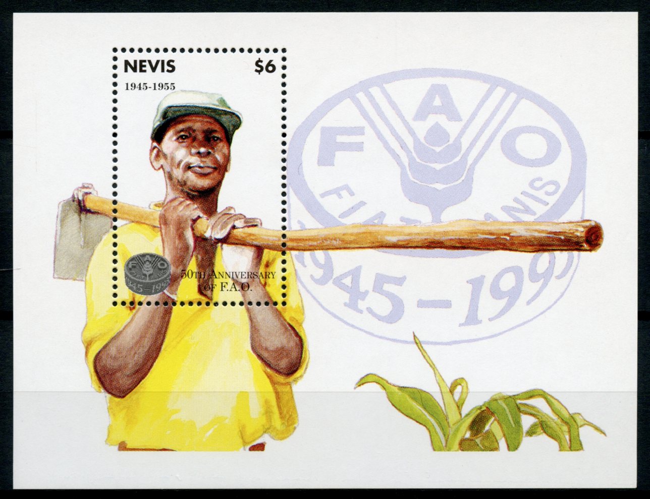 Nevis 1995 MNH UN FAO Food & Agriculture Organization 50th Anniv 1v S/S Stamps