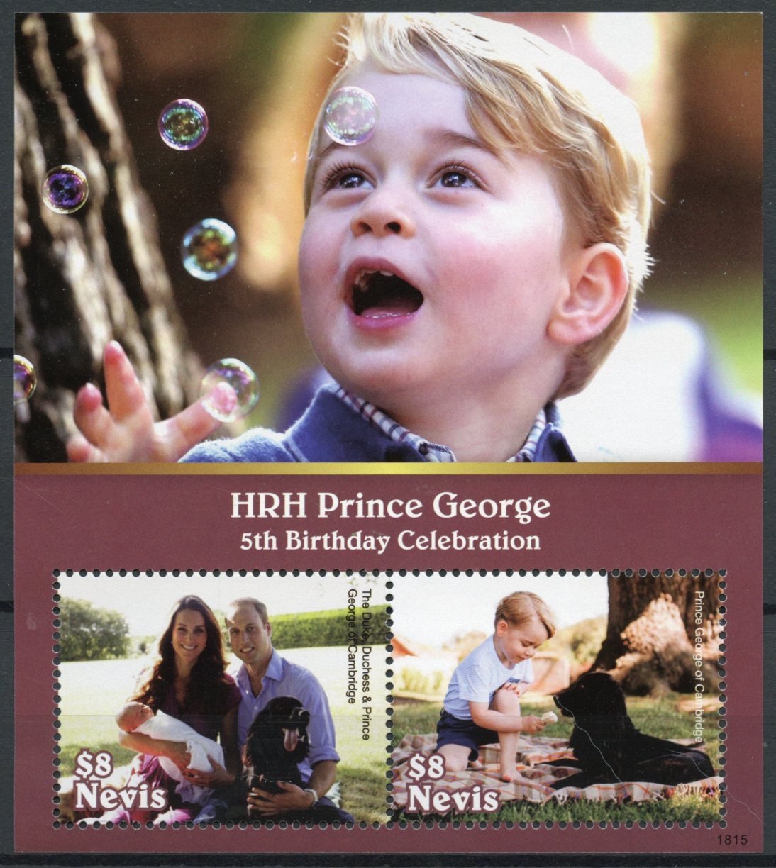 Nevis 2018 MNH Royalty Stamps Prince George 5th Birthday William & Kate 2v S/S