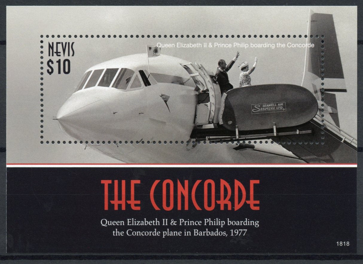 Nevis 2018 MNH Aviation Stamps Concorde Queen Elizabeth II Royalty 1v S/S