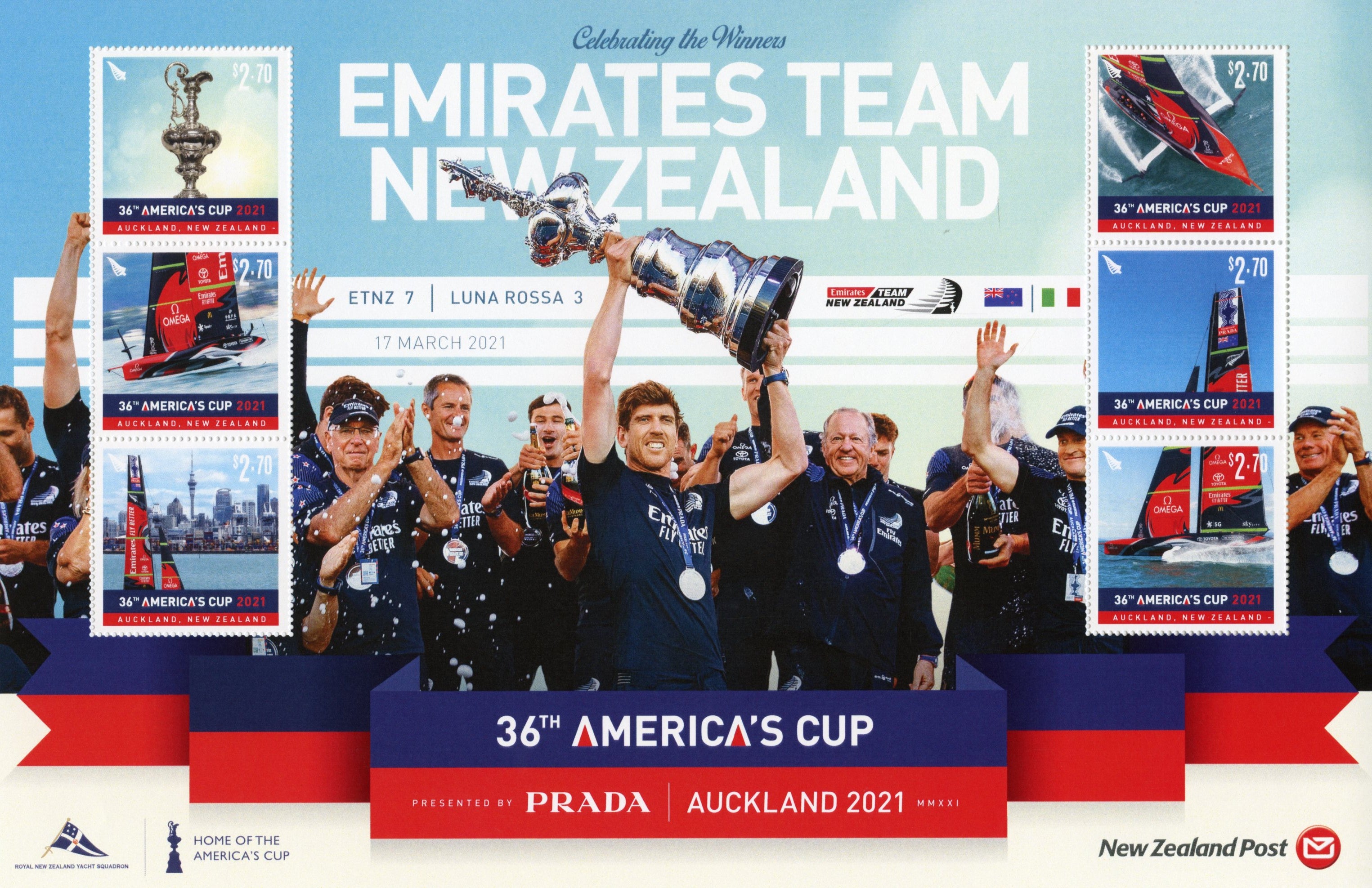 New Zealand NZ 2021 MNH Sports Stamps 36th America's Cup Emirates Team Sailing 6v M/S