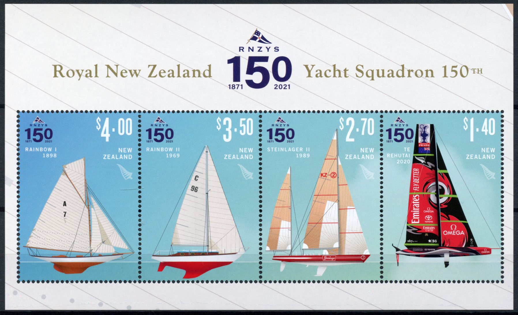 New Zealand NZ 2021 MNH Boats Stamps Royal Yacht Squadron RNZYS Nautical 4v M/S