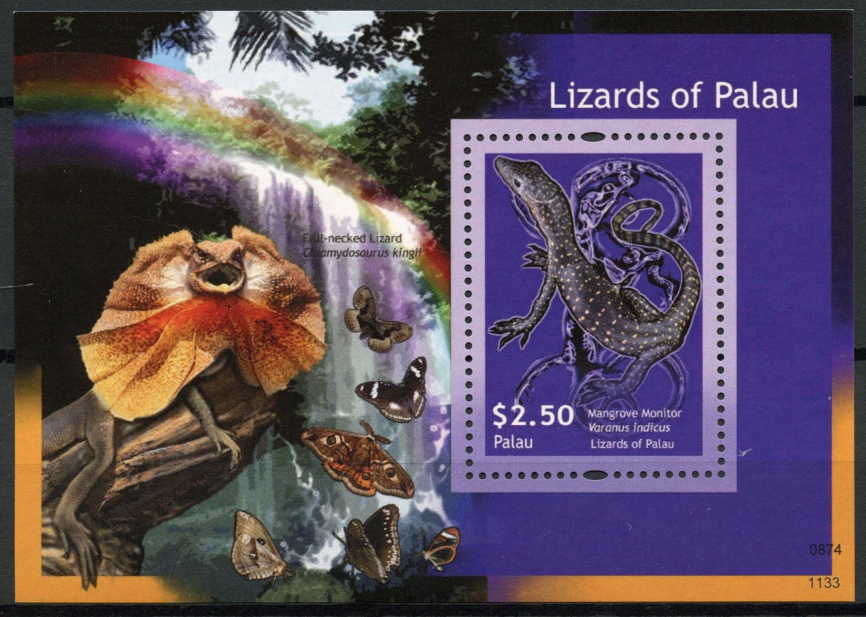 Palau 2012 MNH Reptiles Stamps Lizards of Palau Mangrove Monitor 1v S/S