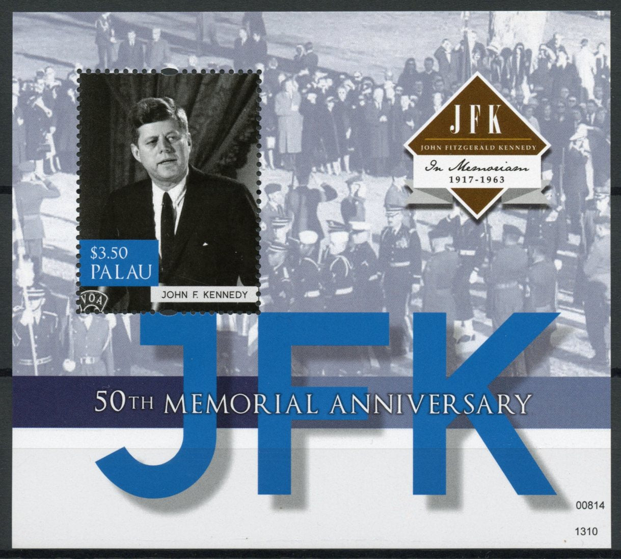 Palau 2013 MNH President John F Kennedy 50th Memorial Anniv 1v S/S I JFK US