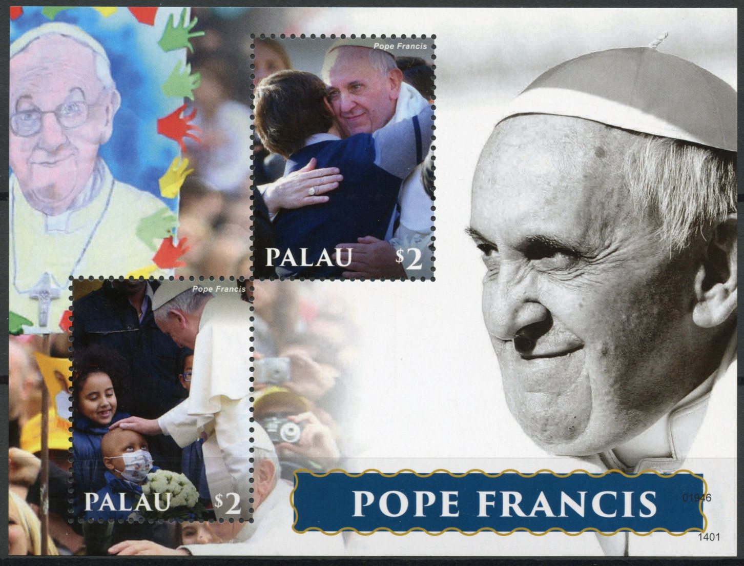 Palau 2014 MNH Pope Francis 2v S/S I Popes Roman Catholic Church