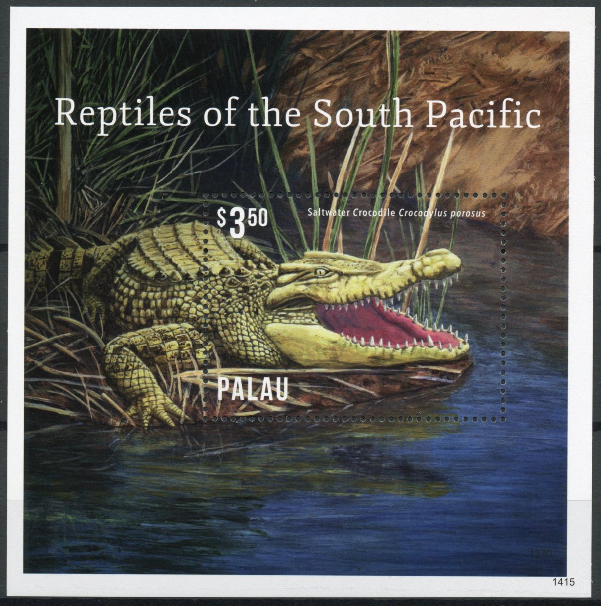 Palau 2014 MNH Reptiles of South Pacific 1v S/S II Saltwater Crocodile Fauna