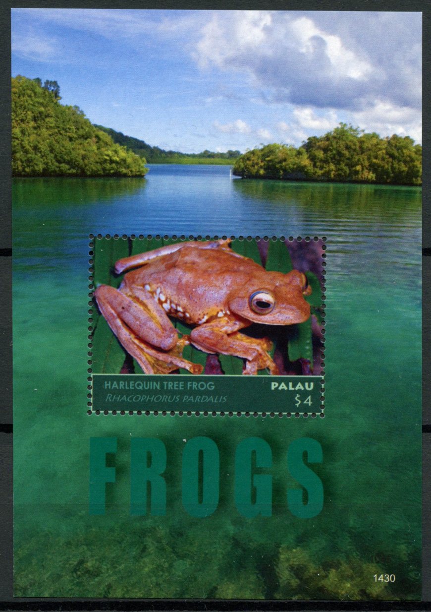 Palau 2014 MNH Frogs 1v S/S Amphibians Harlequin Tree Frog Fauna