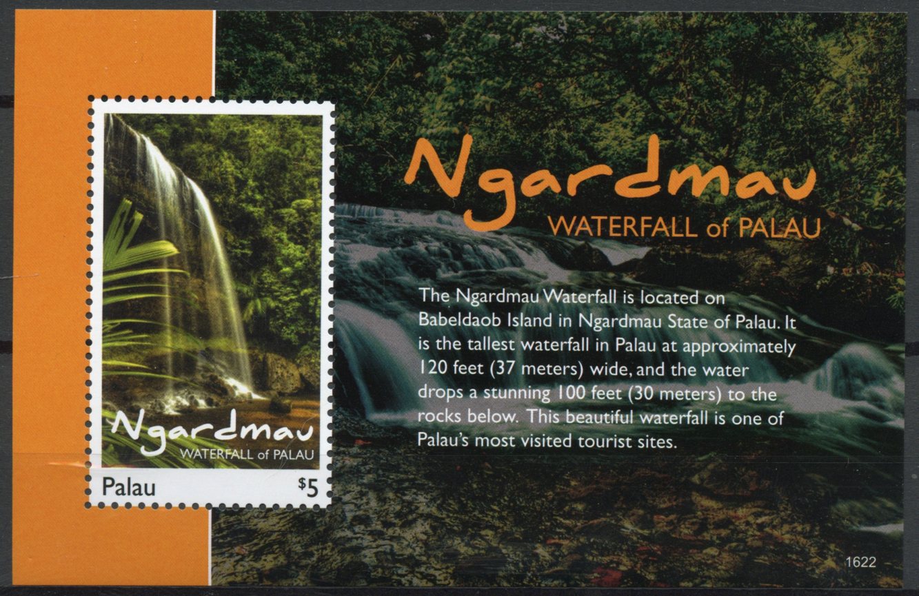 Palau 2016 MNH Ngardmau Waterfall Falls 1v S/S Waterfalls Tourism Stamps