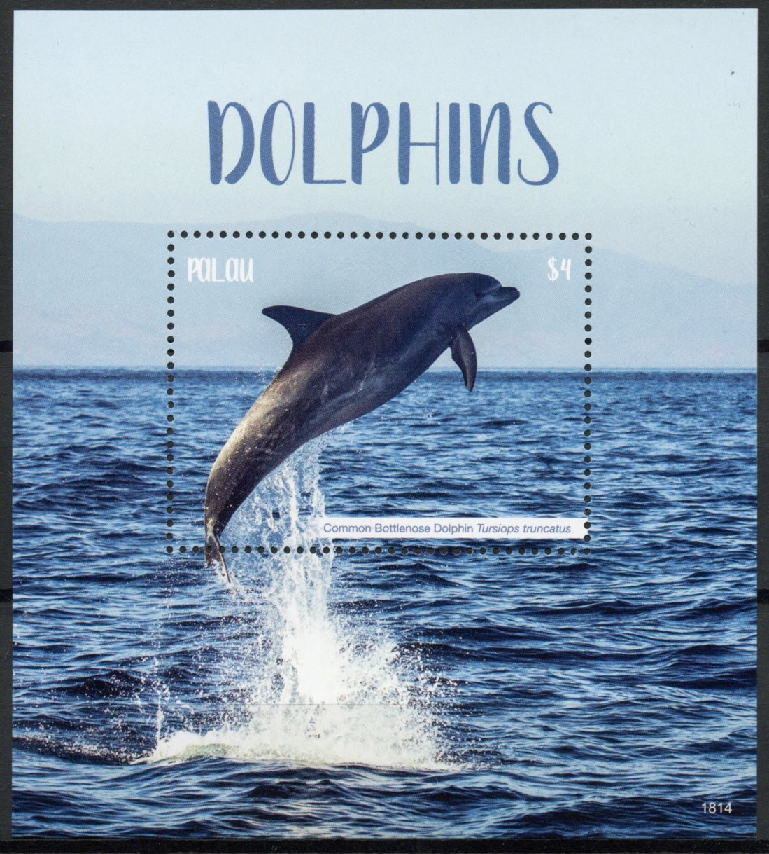 Palau 2018 MNH Dolphins Common Bottlenose Dolphin 1v S/S Marine Animals Stamps