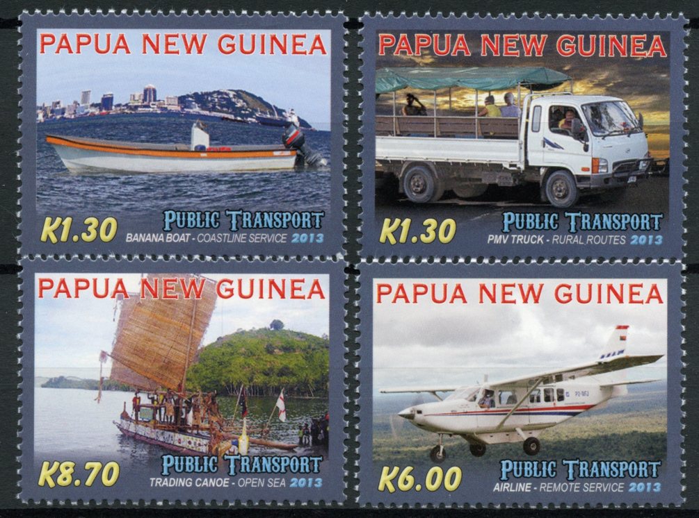 Papua New Guinea 2013 MNH Public Transport 4v Set Banana Boat PMV Truck Canoe