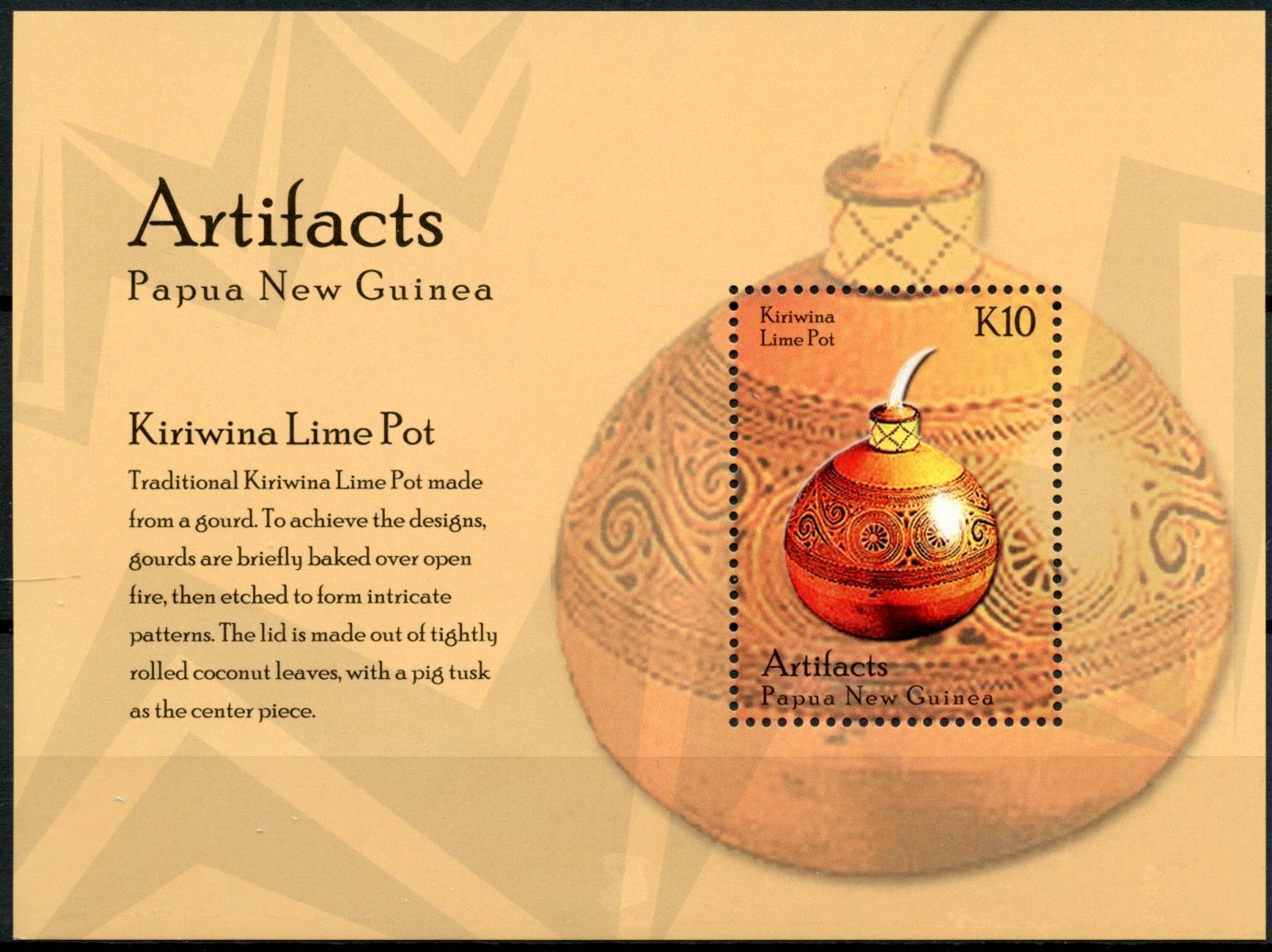 Papua New Guinea 2014 MNH Artifacts 1v S/S Kiriwina Lime Pot