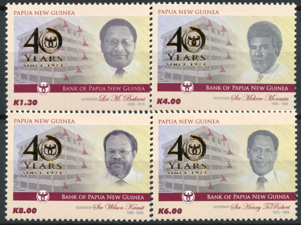 Papua New Guinea 2015 MNH 40 Years Bank of Papua New Guinea 4v Set Governors