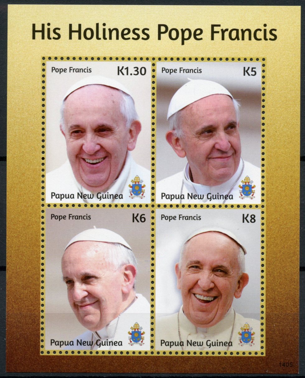 Papua New Guinea 2014 MNH His Holiness Pope Francis 4v M/S Roman Catholic Church