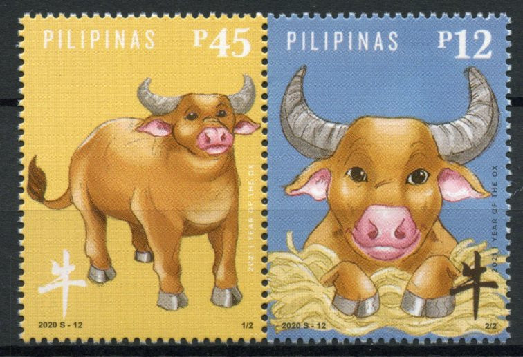 Philippines 2020 MNH Year of Ox 2021 Stamps Chinese Lunar New Year 2v Set