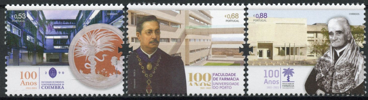 Portugal Education Stamps 2021 MNH Faculties of Pharmacy Centenaries Universities 3v Set