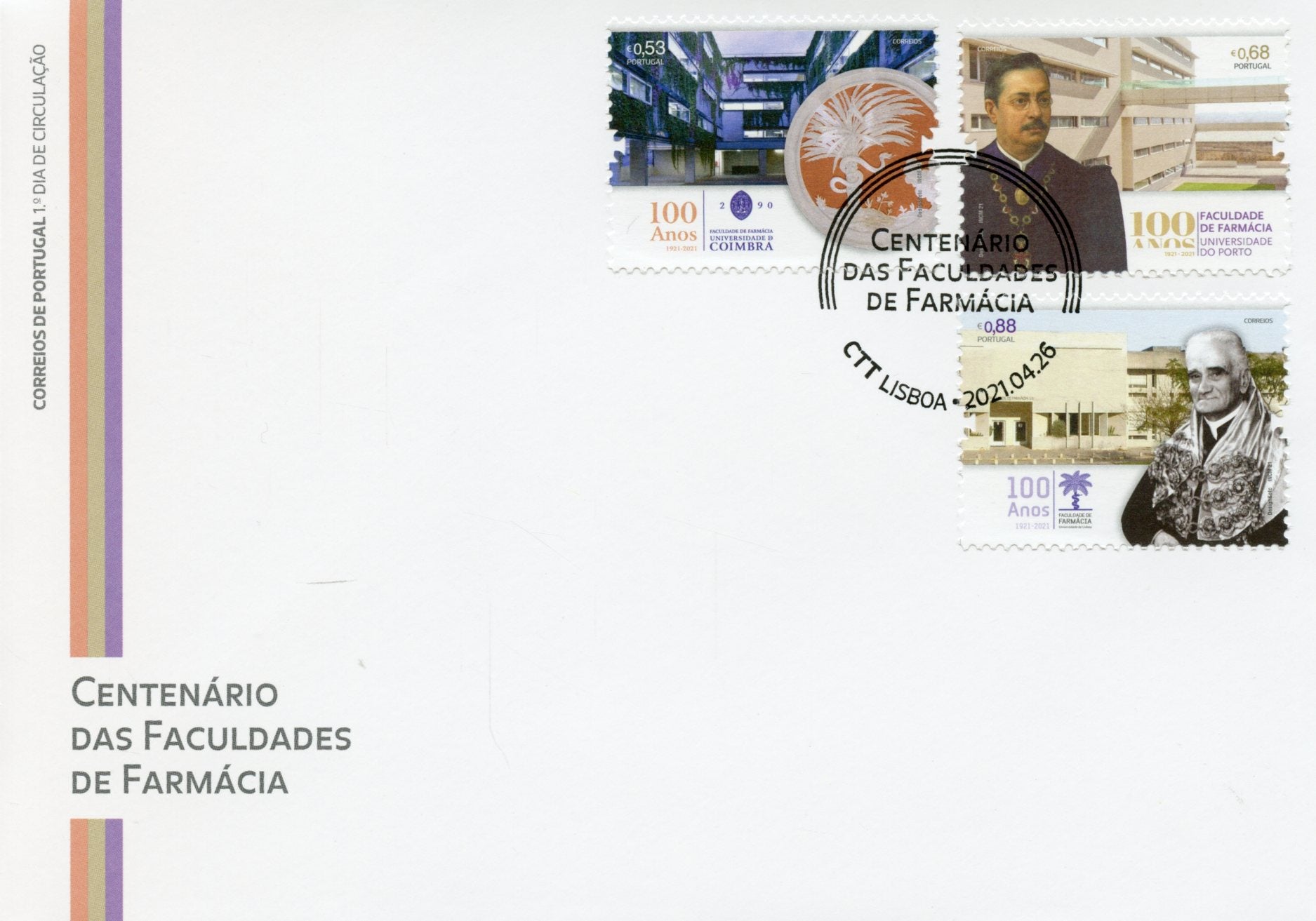 Portugal Education Stamps 2021 FDC Faculties of Pharmacy Centenaries Universities 3v Set