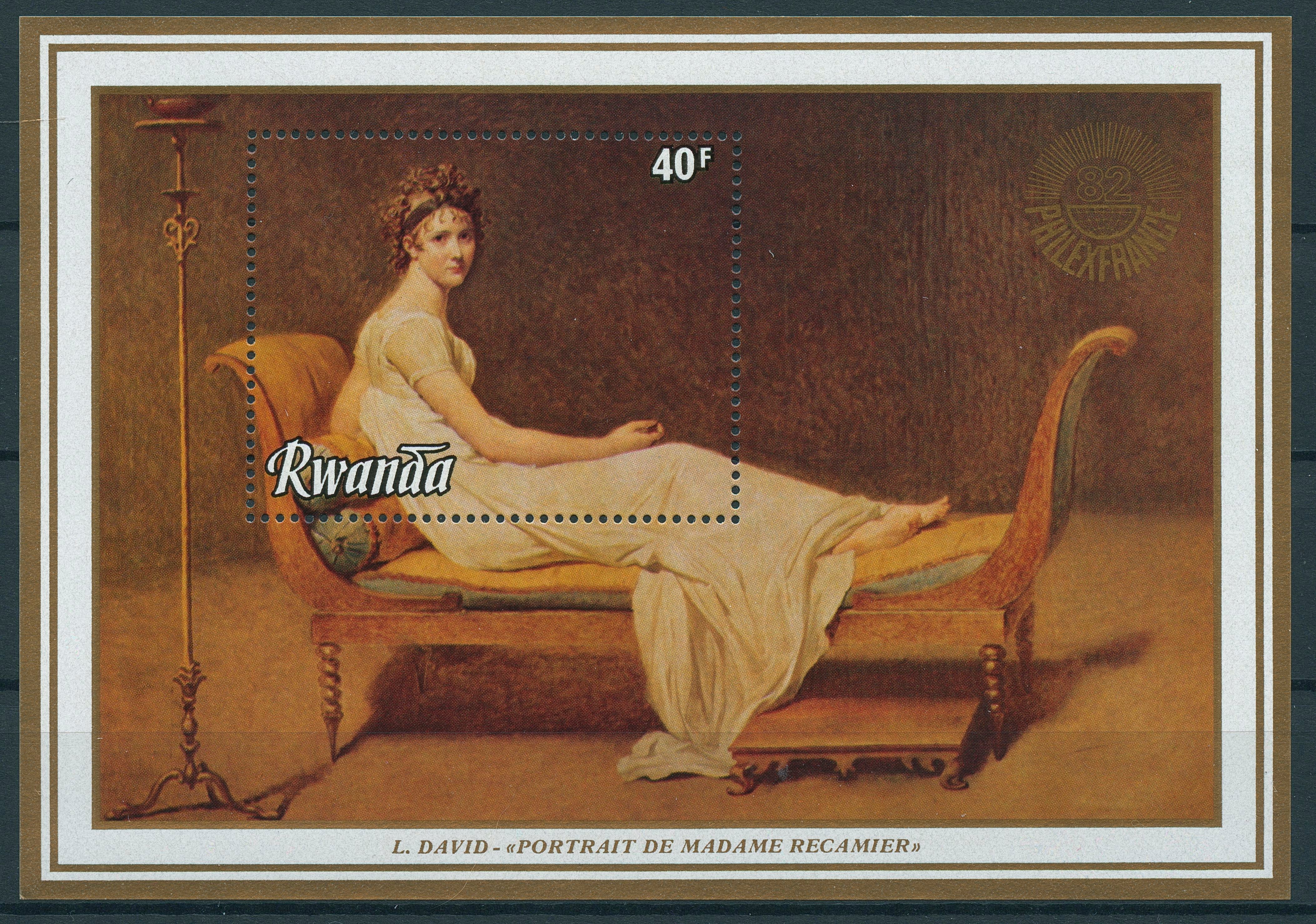 Rwanda 1982 MNH Belgica & Philexfrance 82 Int Stamps Exhibition 4x 1v M/S Art