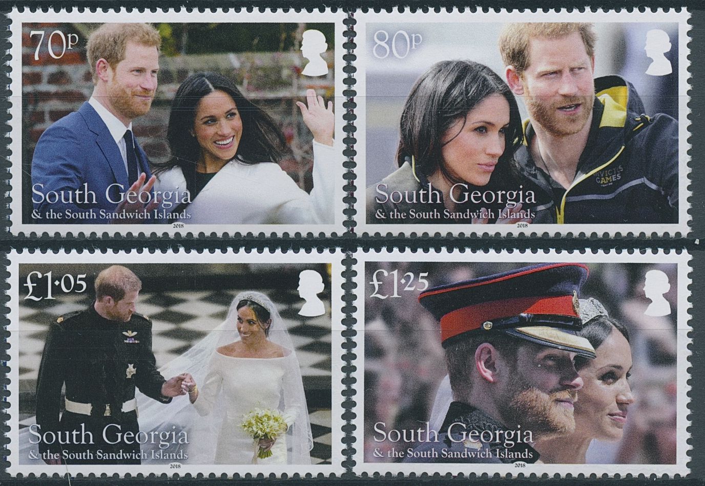 South Georgia & South Sandwich Islands 2018 MNH Royalty Stamps Prince Harry & Meghan Royal Wedding 4v Set