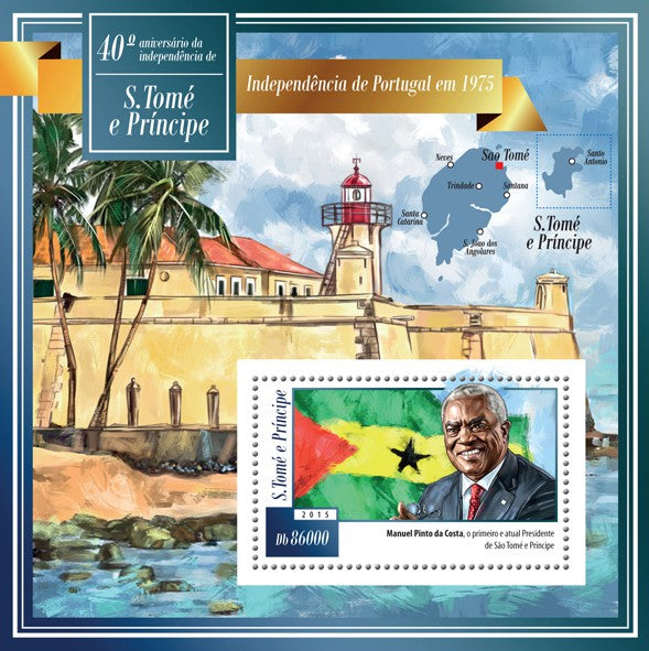 Sao Tome & Principe 2015 MNH Independence Stamps Manuel Pinto da Costa Politicians 1v S/S