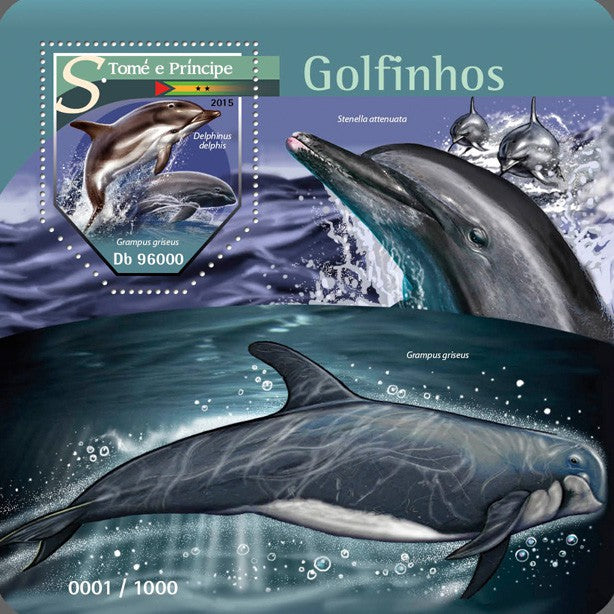 Sao Tome & Principe 2015 MNH Marine Animals Stamps Dolphins Common Dolphin 1v S/S