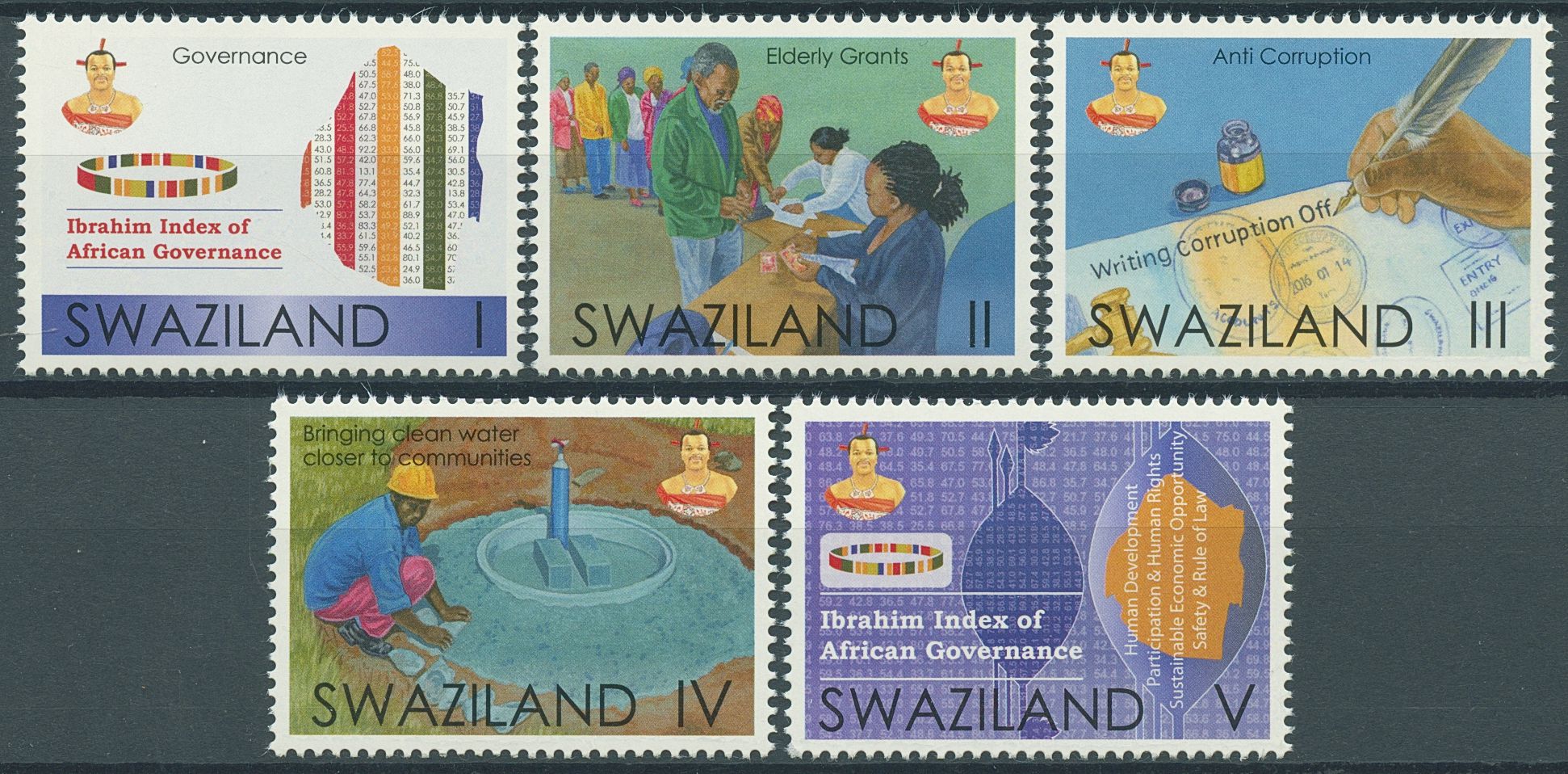 Swaziland 2016 MNH Cultures Stamps Ibrahim Index of African Governance Politics 5v Set