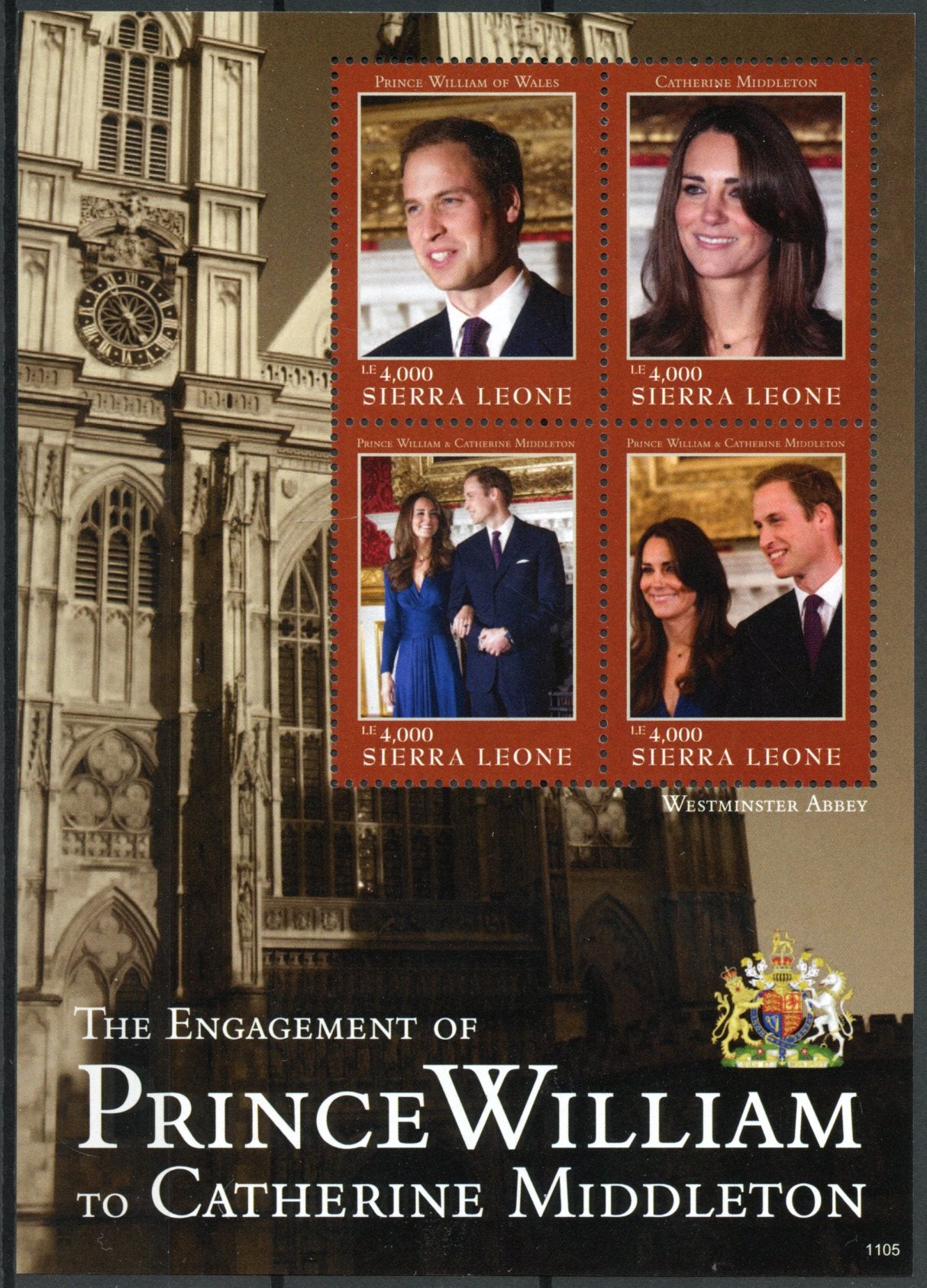 Sierra Leone 2011 MNH Royal Engagement 4v Sheetlet II William Kate Middleton