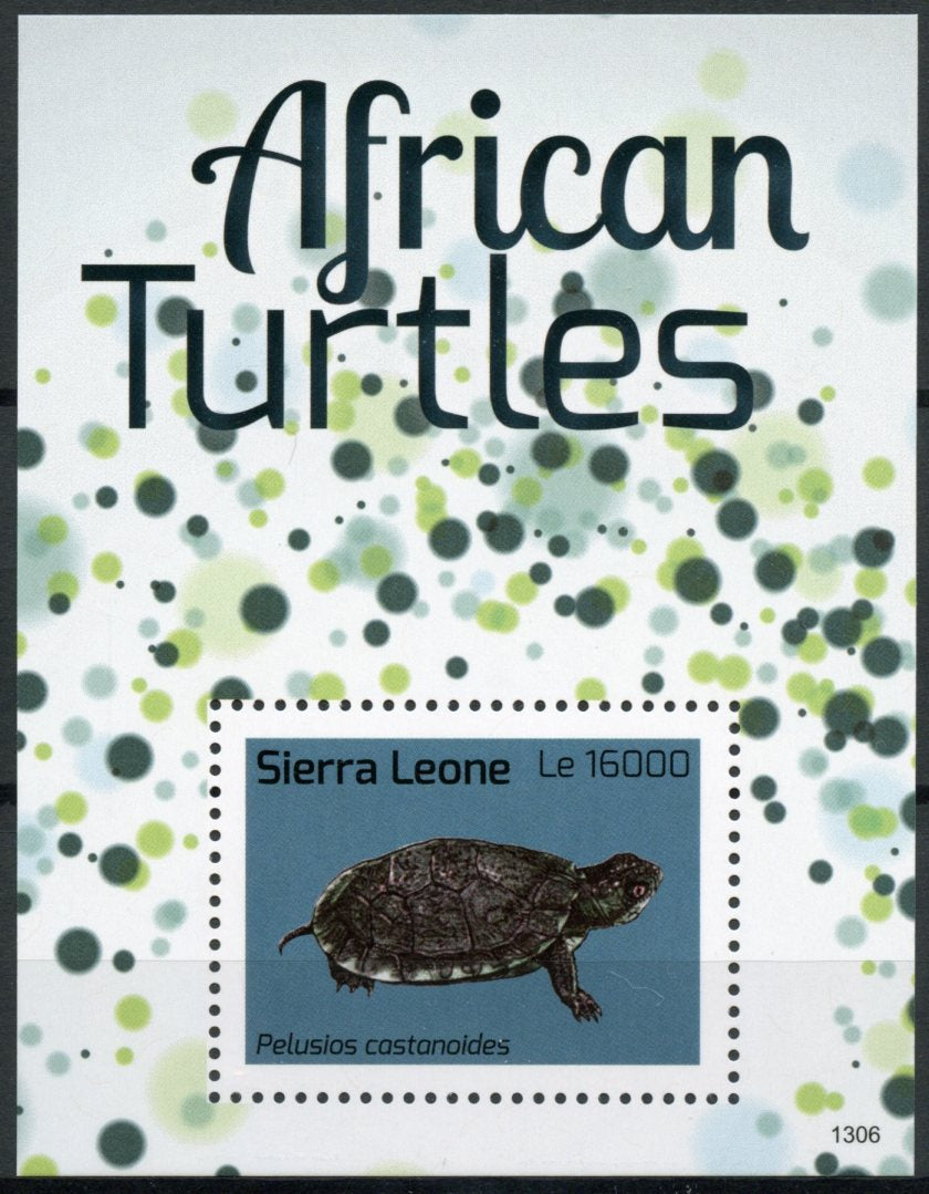 Sierra Leone 2013 MNH African Turtles 1v S/S Reptiles Pelusios castanoides