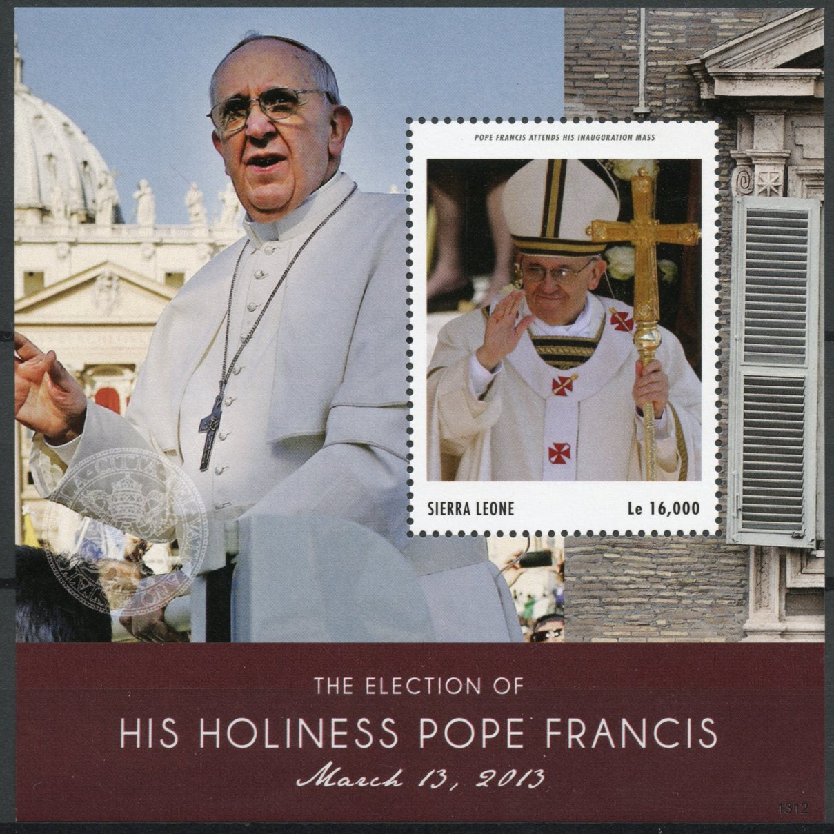 Sierra Leone 2013 MNH Pope Francis Election His Holiness 1v S/S Popes