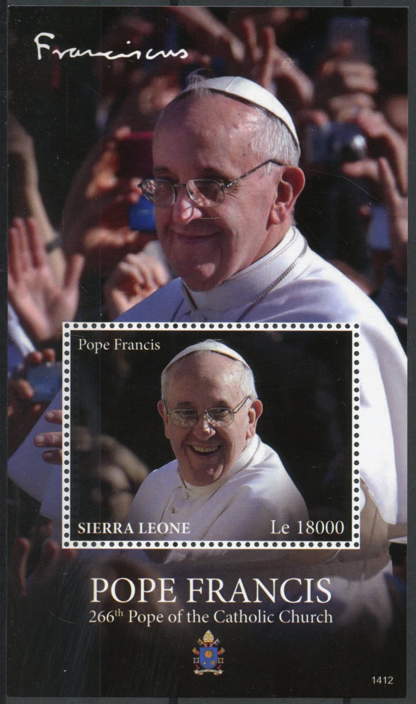 Sierra Leone 2014 MNH Pope Francis 266th Pope Catholic Church 1v S/S Franciscus