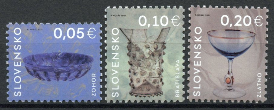 Slovakia 2021 MNH Definitives Stamps Applied Arts Glass Art Design 3v Set