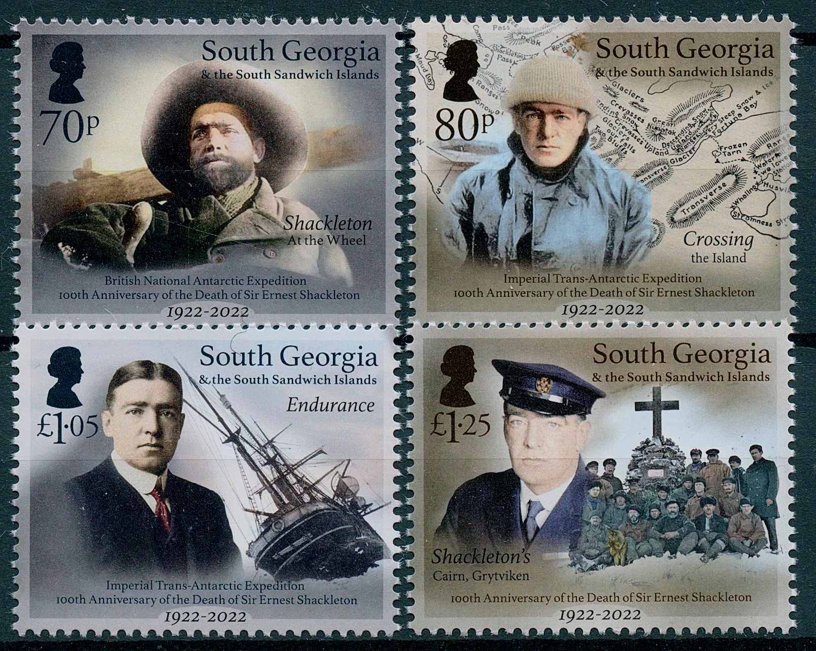 South Georgia & S Sandwich Isl 2022 MNH Ships Stamps Death of Sir Ernest Shackleton Exploration 4v Set