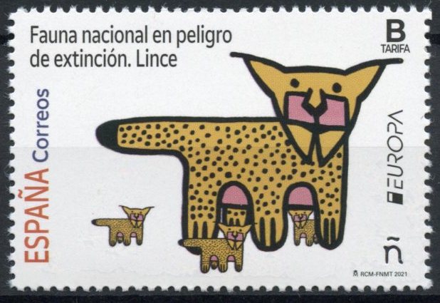 Spain Europa Stamps 2021 MNH Endangered National Wildlife Lynx Wild Animals 1v Set
