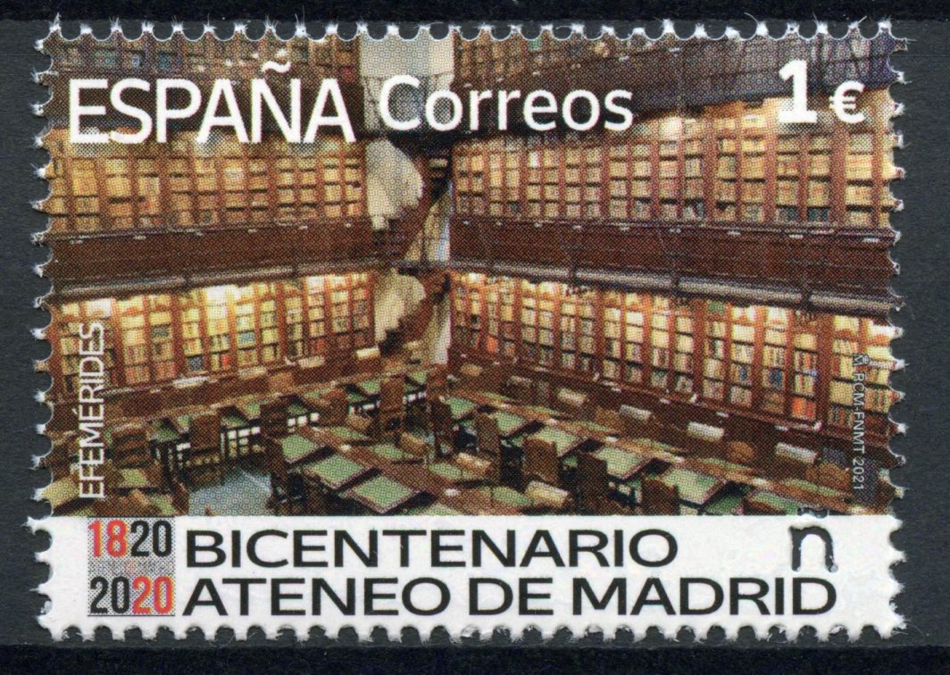 Spain Architecture Stamps 2021 MNH Ateneo de Madrid Bicentenary Library Books 1v Set